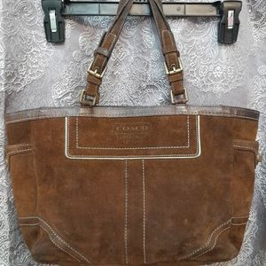 Coach brown suede purse
